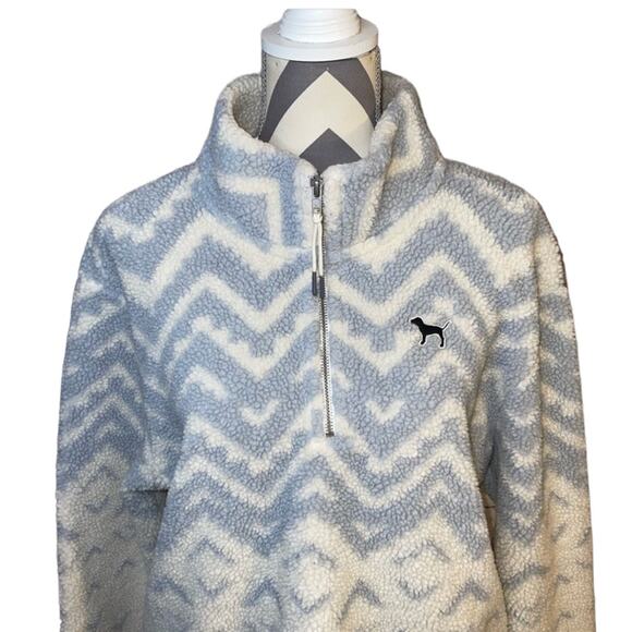 Victoria's Secret PINK Pullover Sherpa Oversized Boyfriend Sweater Size Large - Picture 5 of 7